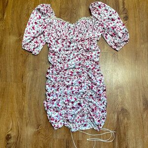 For love & Lemons Romantic dress w lace, & adjustable gather drawstring bottom.